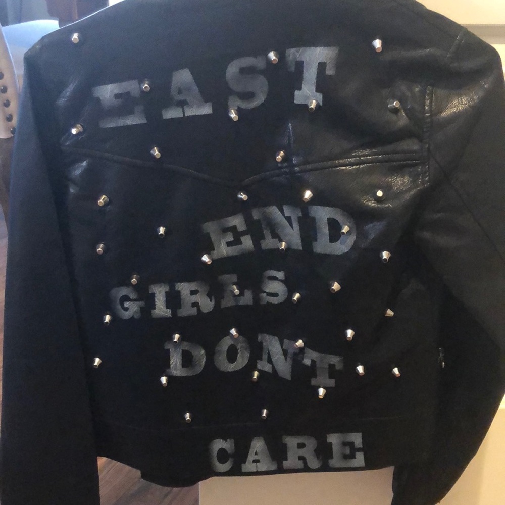 Toy studded faux leather biker jacket